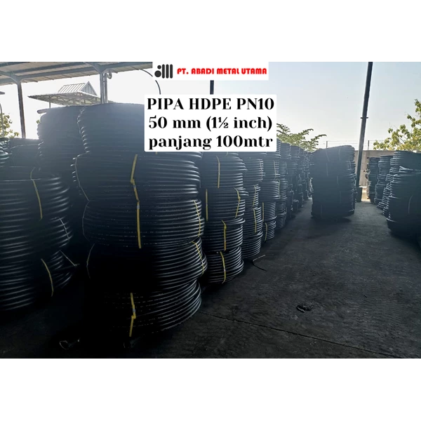 Pipa HDPE PN 10 50 mm (1 ½  inch) panjang 100 meter