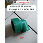 REDUCER ELBOW PPR 90 DERAJAT 63x40 (2 INCH X 1 ¼ INCH) GREEN LESSO 1